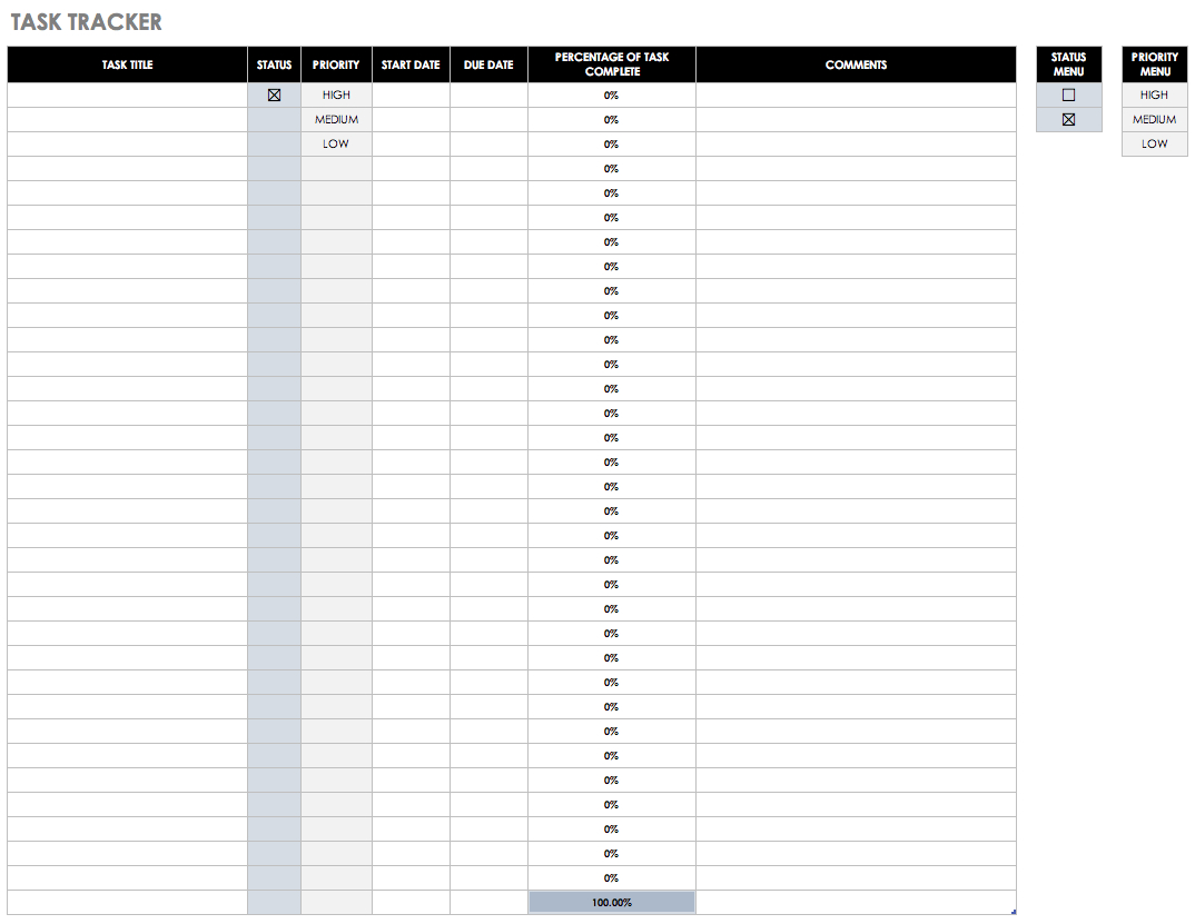 Free Task And Checklist Templates | Smartsheet - Free Printable Task Organizer