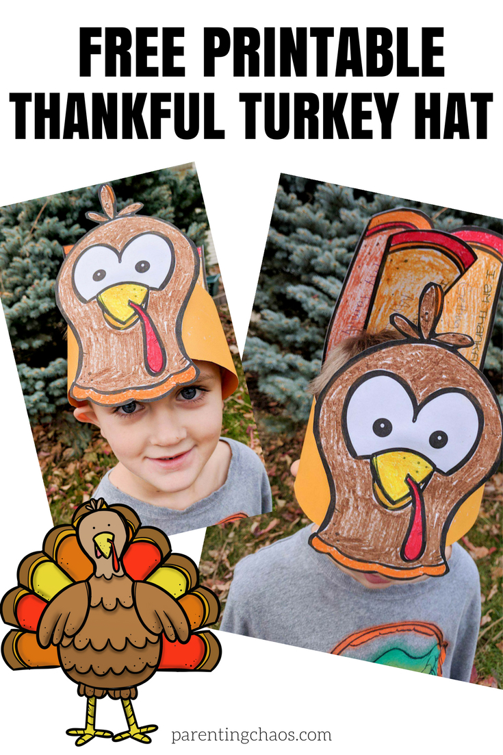 Free &amp;quot;thankful&amp;quot; Turkey Hat Printable For Kids ⋆ Parenting Chaos - Free Printable Thanksgiving Hats