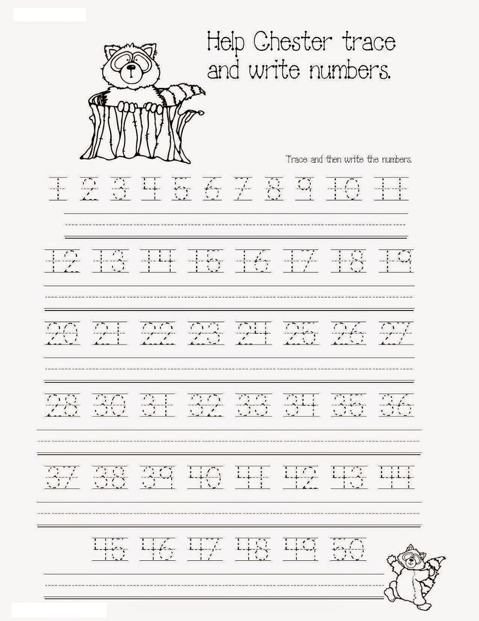 Free Tracing Numbers 1 50 K5 Education Resources | Violet Prek - K - Free Printable Tracing Numbers 1 50