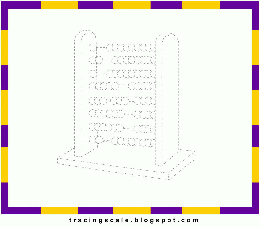 Free Tracing Worksheet Printable: Abacus Tracing Picture - Free Printable Abacus Worksheets