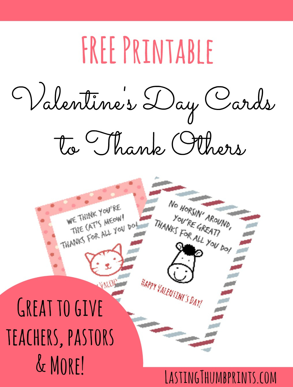Free Valentine&amp;#039;s Day Cards To Thank Others - Free Printable Thank You Cards For Teachers