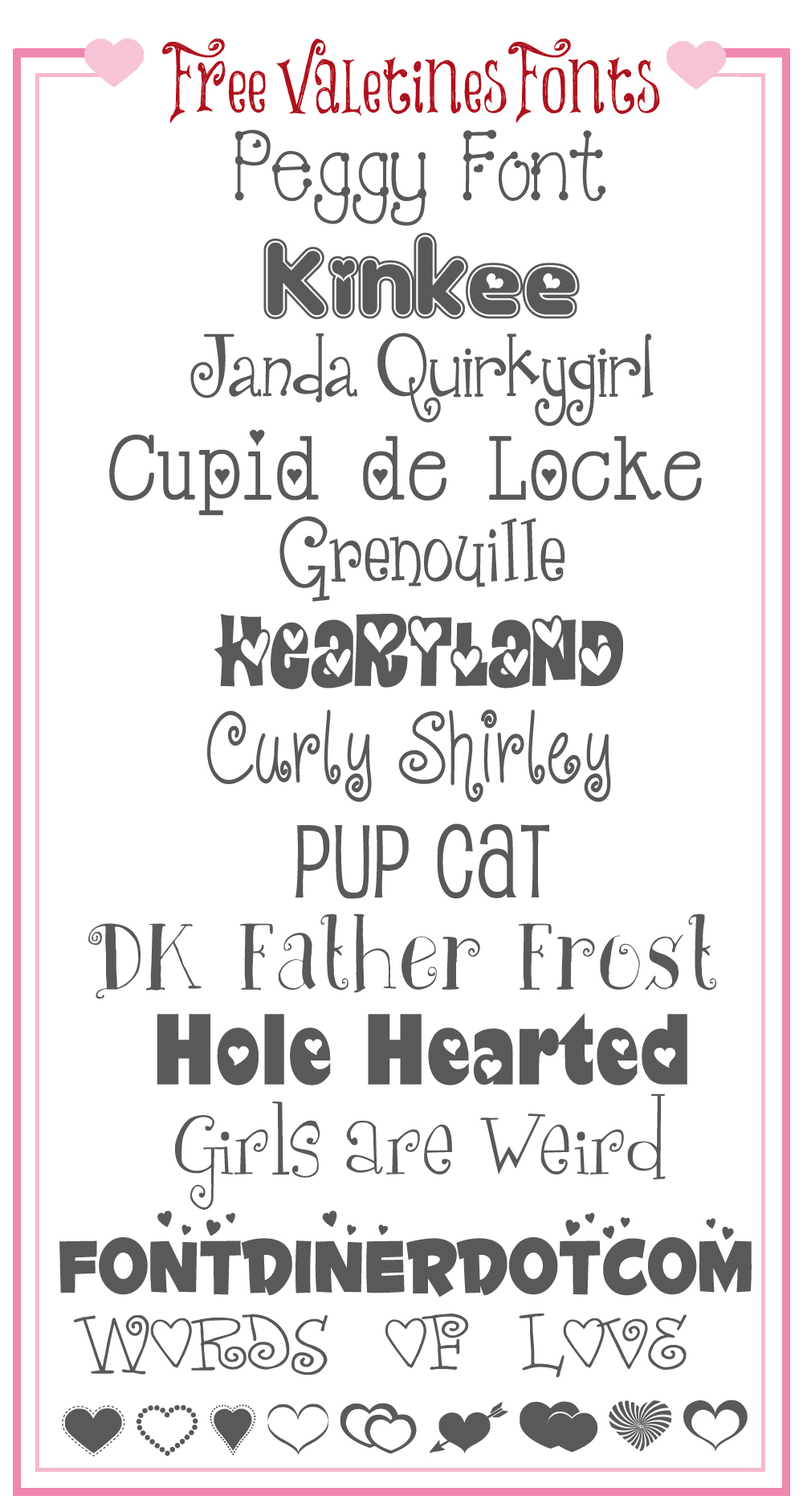 Free Valentines Fonts! - Free Printable Fonts