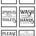 Free Vintage Bathroom Printables | Favorite Diy And Best Crafts   Free Printable Flush The Toilet Signs