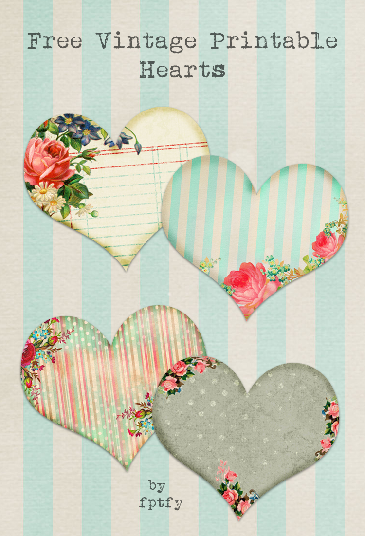 Free Vintage Printable Hearts - Free Pretty Things For You - Free Printable Hearts