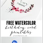 Free Watercolor Birthday Card Printables | Printables | Watercolor   Free Printable Birthday Cards For Husband