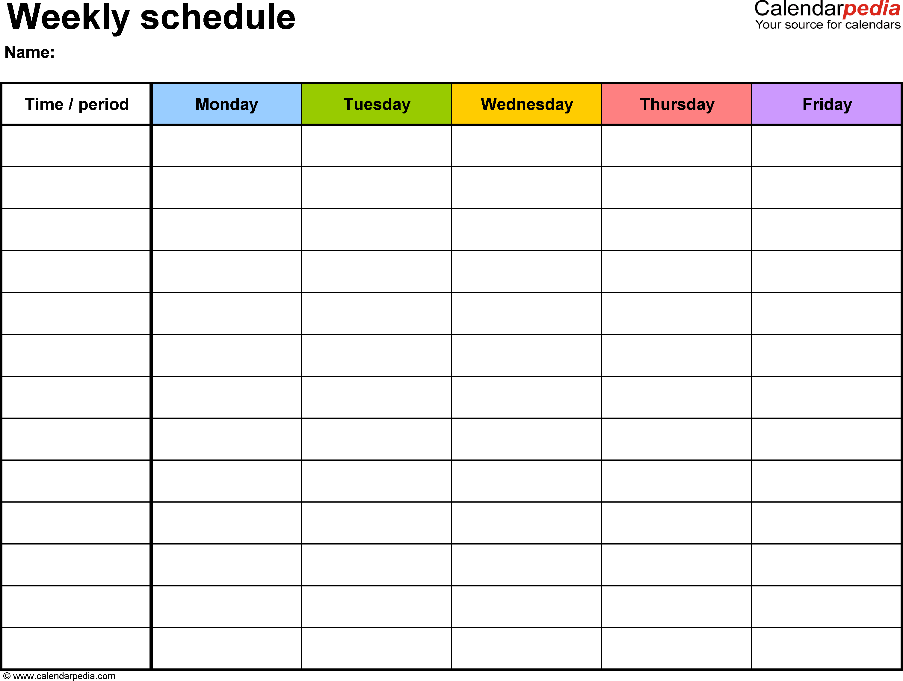 Free Weekly Schedule Templates For Word - 18 Templates - Free Printable Blank Weekly Schedule