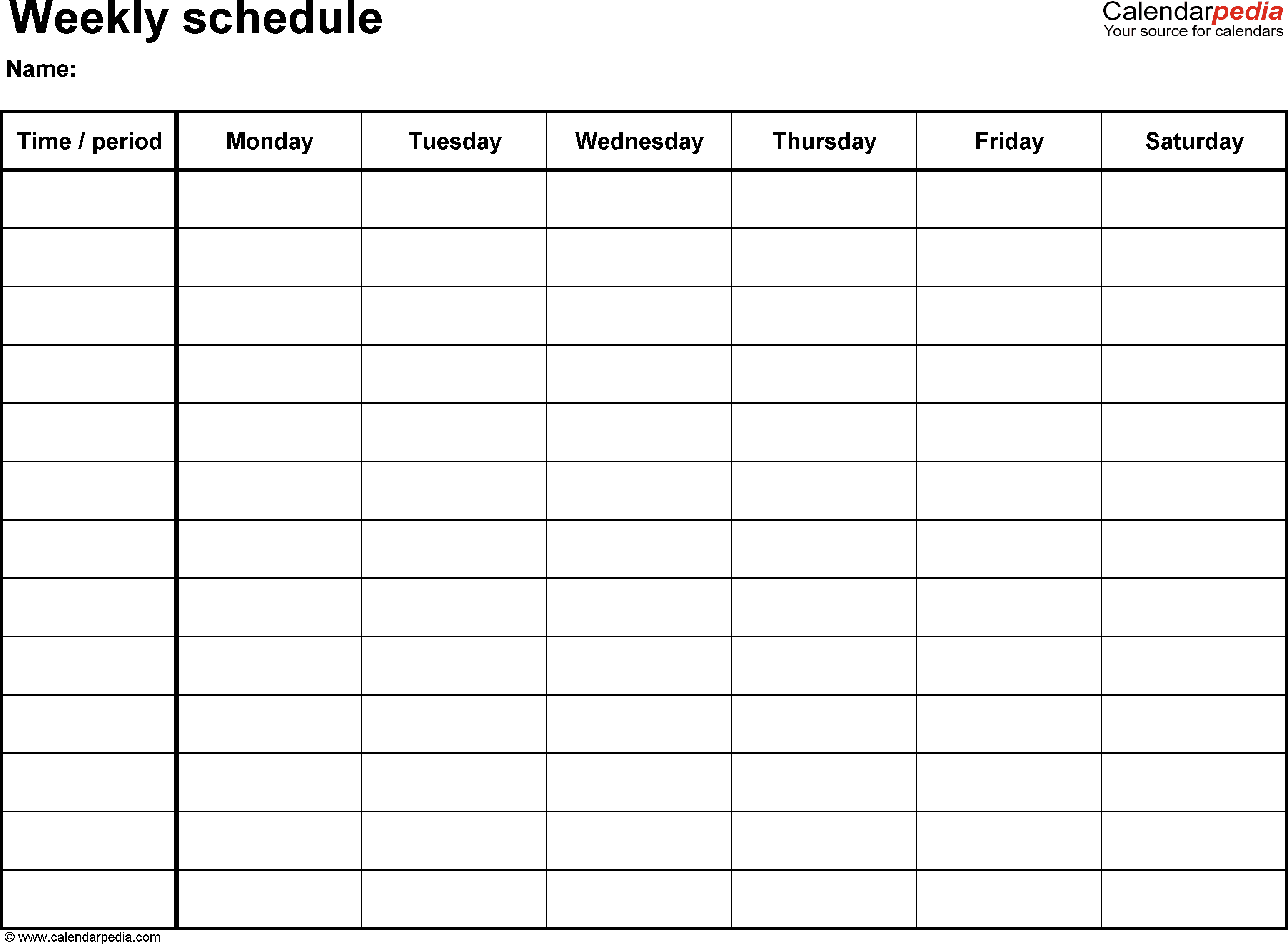 Free Weekly Schedule Templates For Word - 18 Templates - Free Printable School Agenda Templates