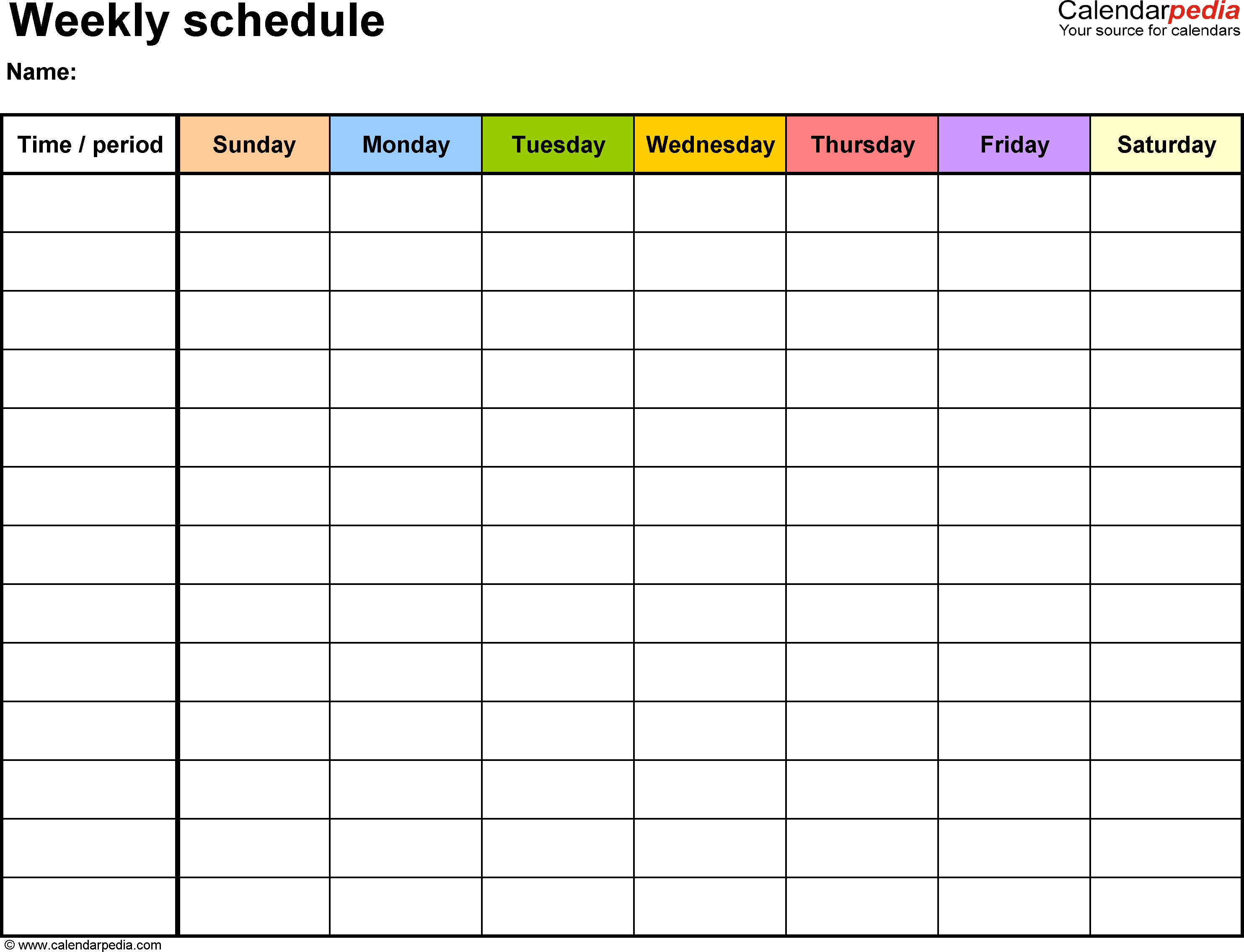 Free Weekly Schedule Templates For Word - 18 Templates - Free Printable Weekly Appointment Sheets