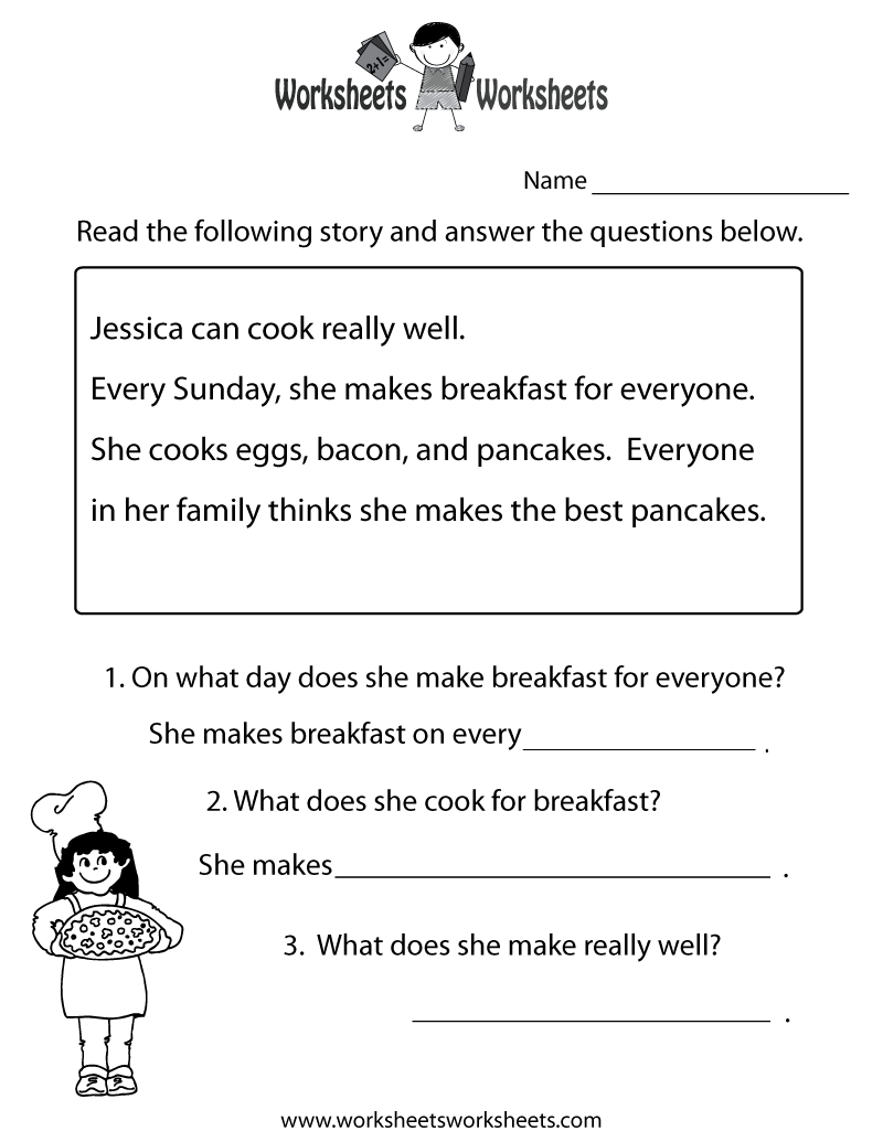 Freeeducation/worksheets For Second Grade |  Comprehension - Free Printable Grade 1 Reading Comprehension Worksheets