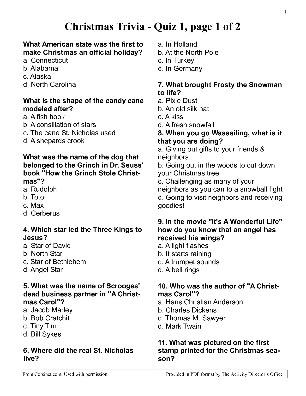 Free+Printable+Christmas+Trivia+Questions+And+Answers | Christmas - Free Printable Christmas Trivia Quiz