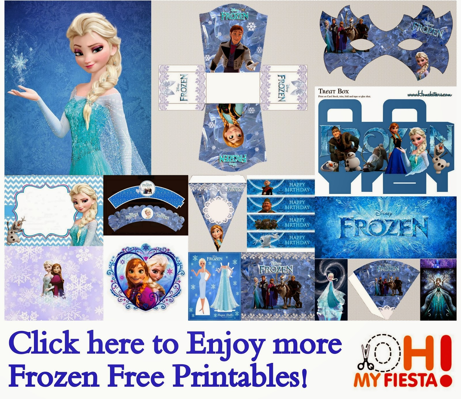 Frozen Party: Free Printables. | Oh My Fiesta! In English - Frozen Happy Birthday Banner Free Printable