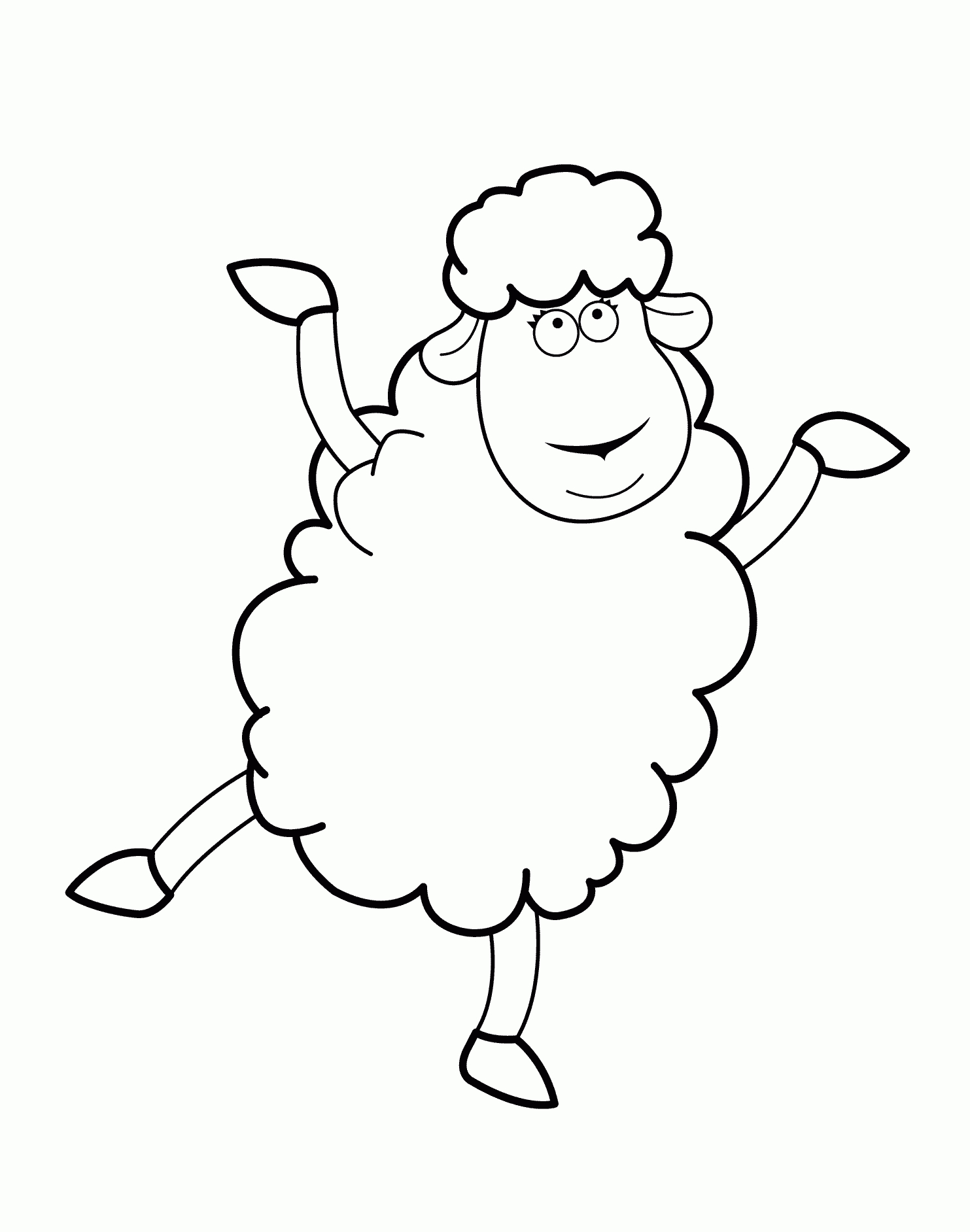 Funny Sheep Cartoon Animals Coloring Pages For Kids, Printable Free - Free Printable Pictures Of Sheep