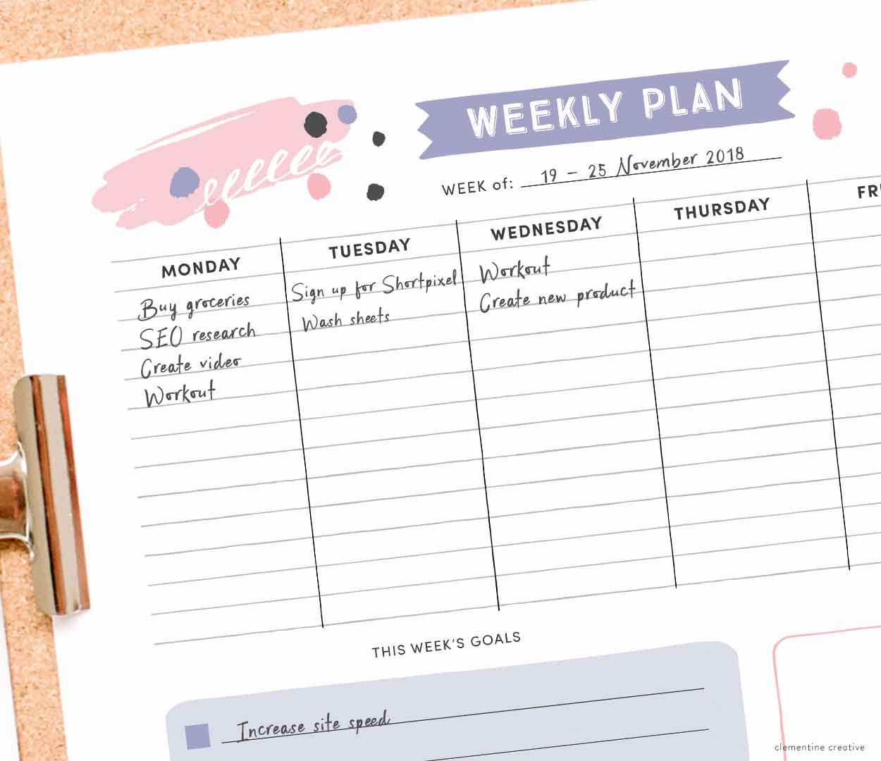 Get Organised With This Free Printable Weekly Planner - Cute - Free Printable Weekly Planner