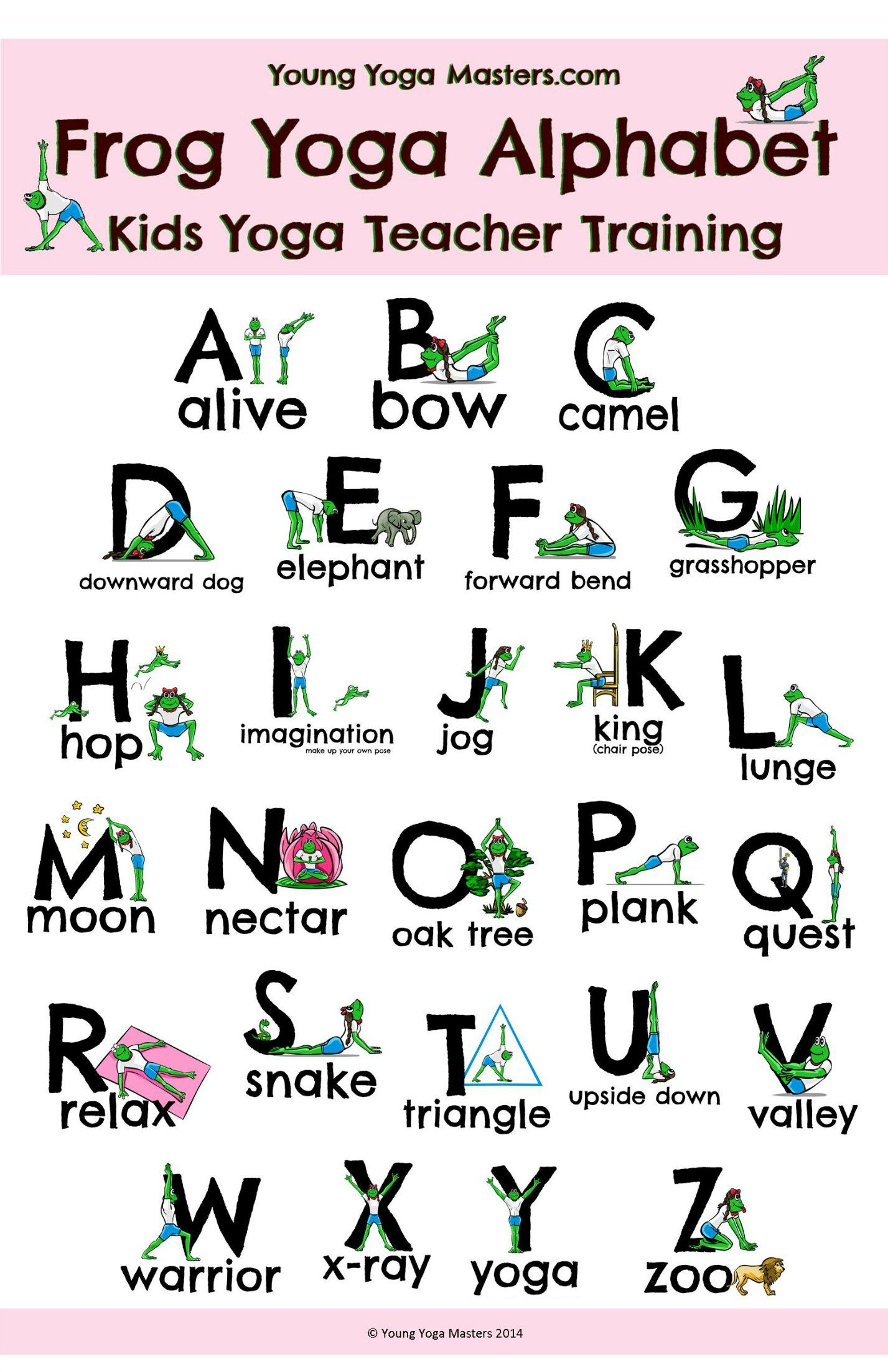 Get This Free Printable Kids Yoga Alphabet Poster With One Yoga Pose - Free Printable Yoga Poses