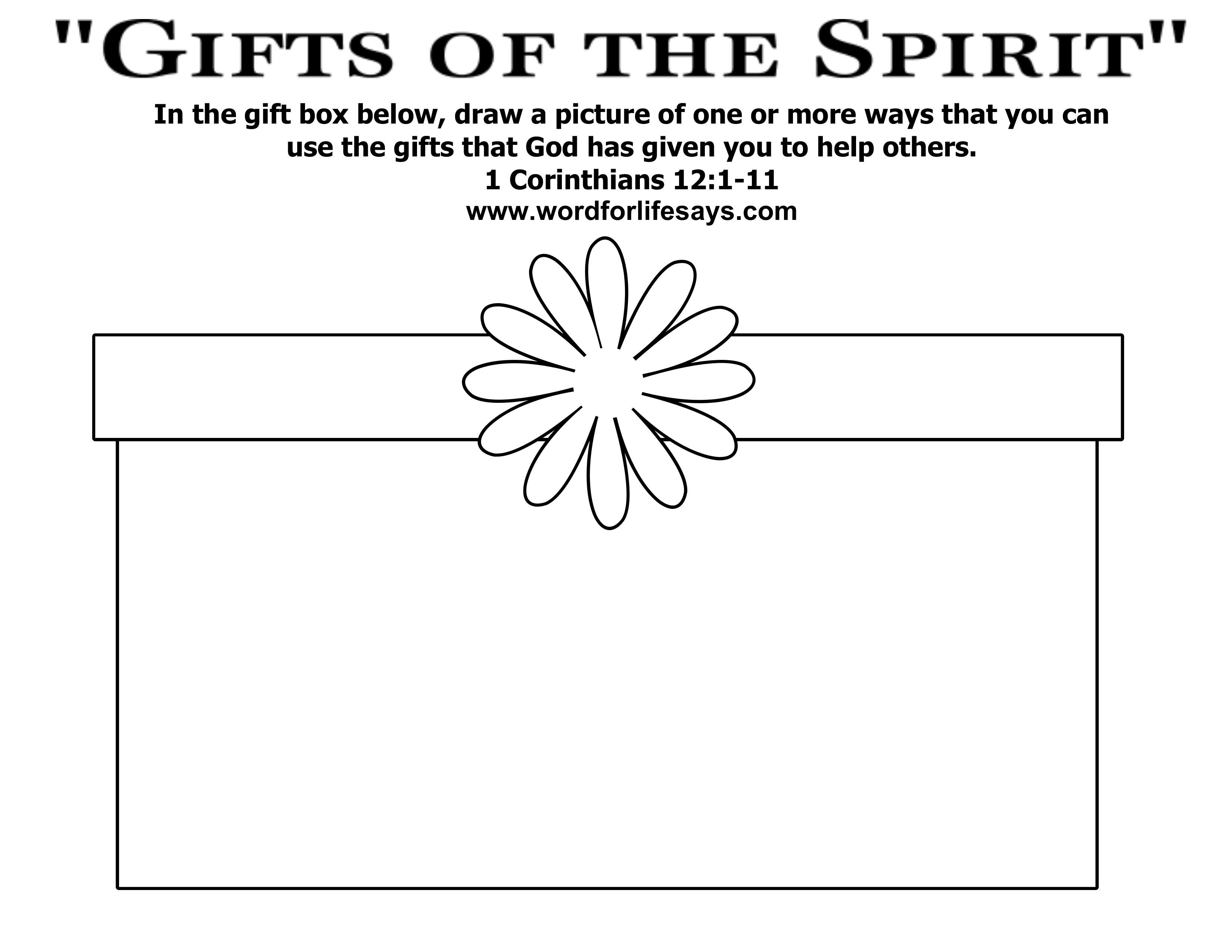 Gifts From God Coloring Page - Google Search | Coloring Pages - Free Printable Spiritual Gifts Test For Youth