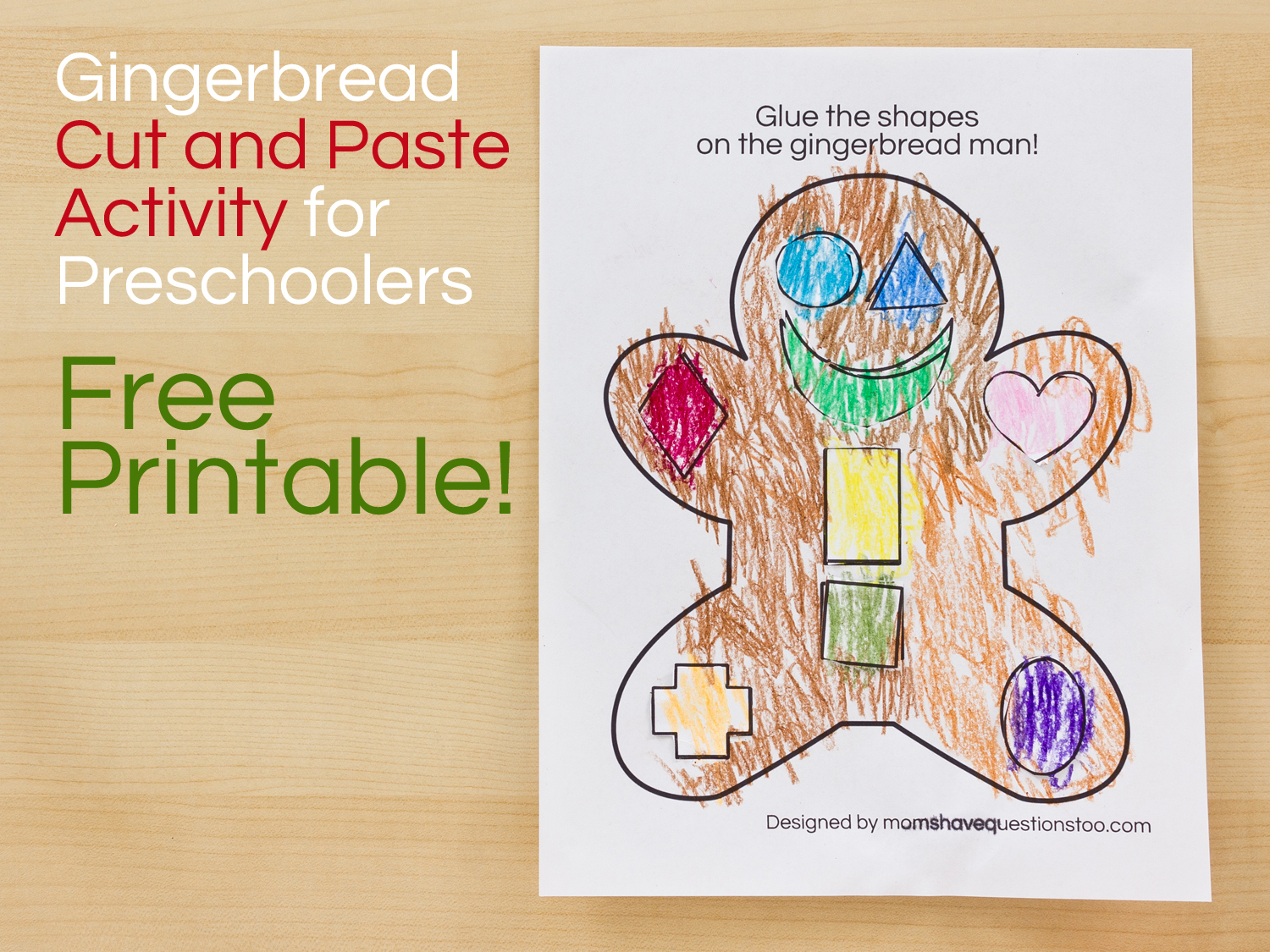 Gingerbread Man Cut And Paste Preschool Activity - Moms Have - Free Printable Version Of The Gingerbread Man Story