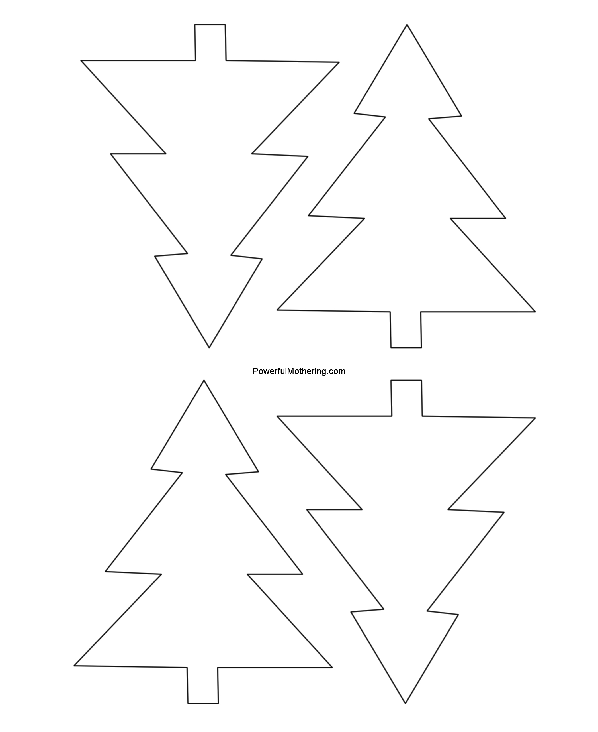 Gingerbread Men, Christmas Tree And Star Printables - Free Printable Christmas Tree Template