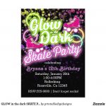 Glow In The Dark Skate Party Birthday Invitation | Party Invitations   Free Printable Glow In The Dark Birthday Party Invitations