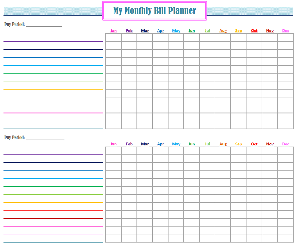 Gold Project Bill Planner | Coo L Stuff | Bill Calendar, Bill - Free Printable Bill Organizer