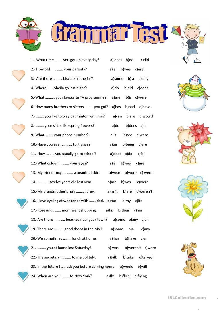 Free Printable Esl Grammar Worksheets