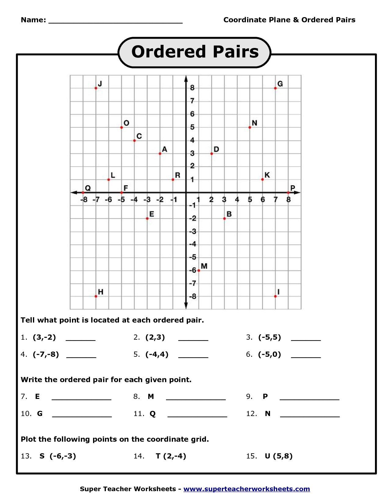 Graphing+Points+On+Coordinate+Plane+Worksheet | Preschool Idea - Free Printable Coordinate Graphing Pictures Worksheets