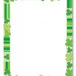 Green Clovers Stationery Letterhead Myexpression, 9104 For Free   Free Printable St Patricks Day Stationery