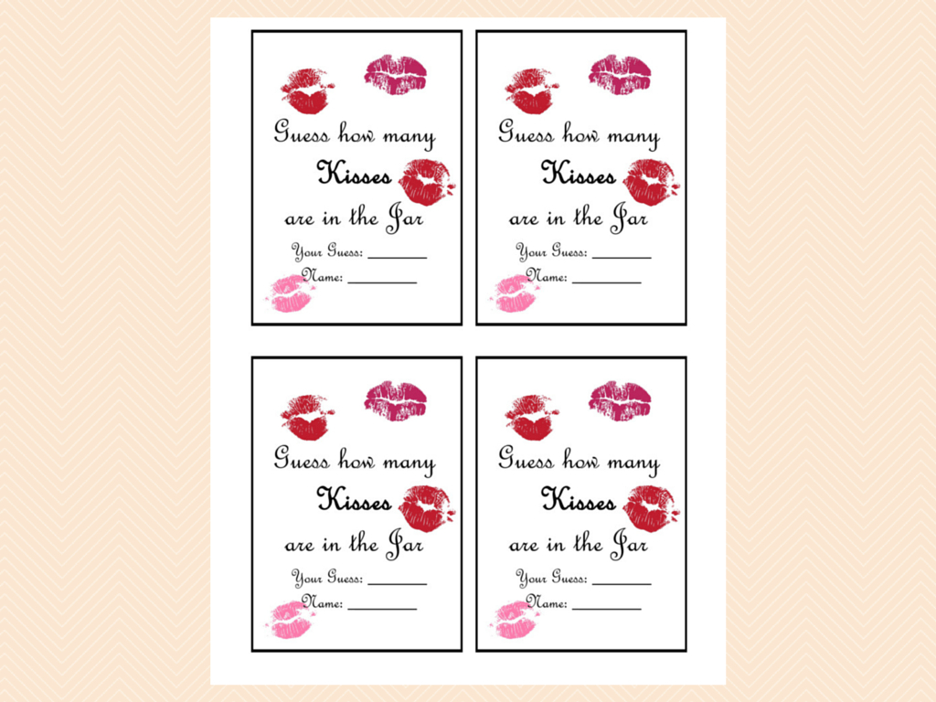 Guess How Many Kisses There Are In A Jar - Magical Printable - How Many Kisses Game Free Printable