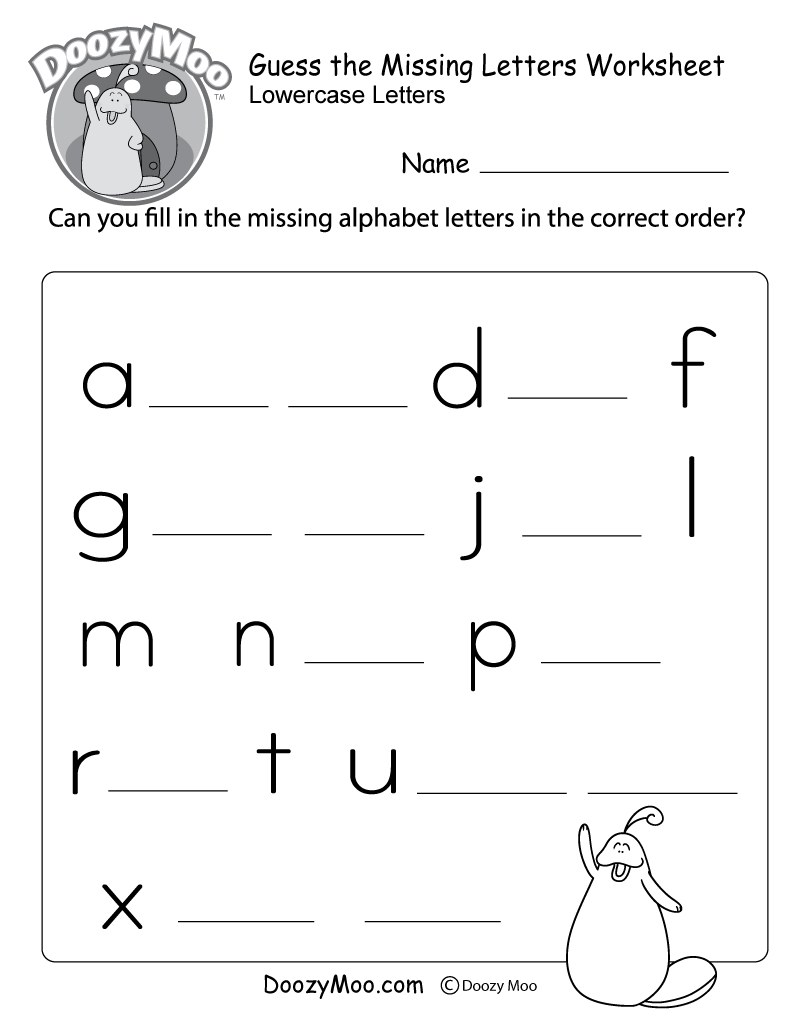 Guess The Missing Letters Worksheet (Free Printable) - Doozy Moo - Free Printable Letter Worksheets