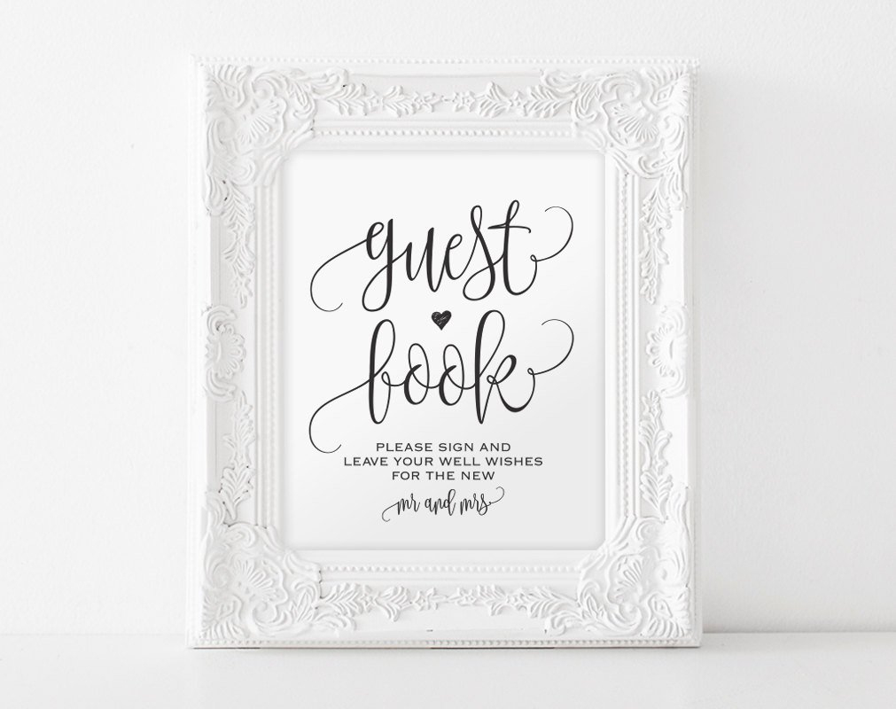Guest Book Sign Please Sign Our Guest Book Guest Book | Etsy - Please Sign Our Guestbook Free Printable