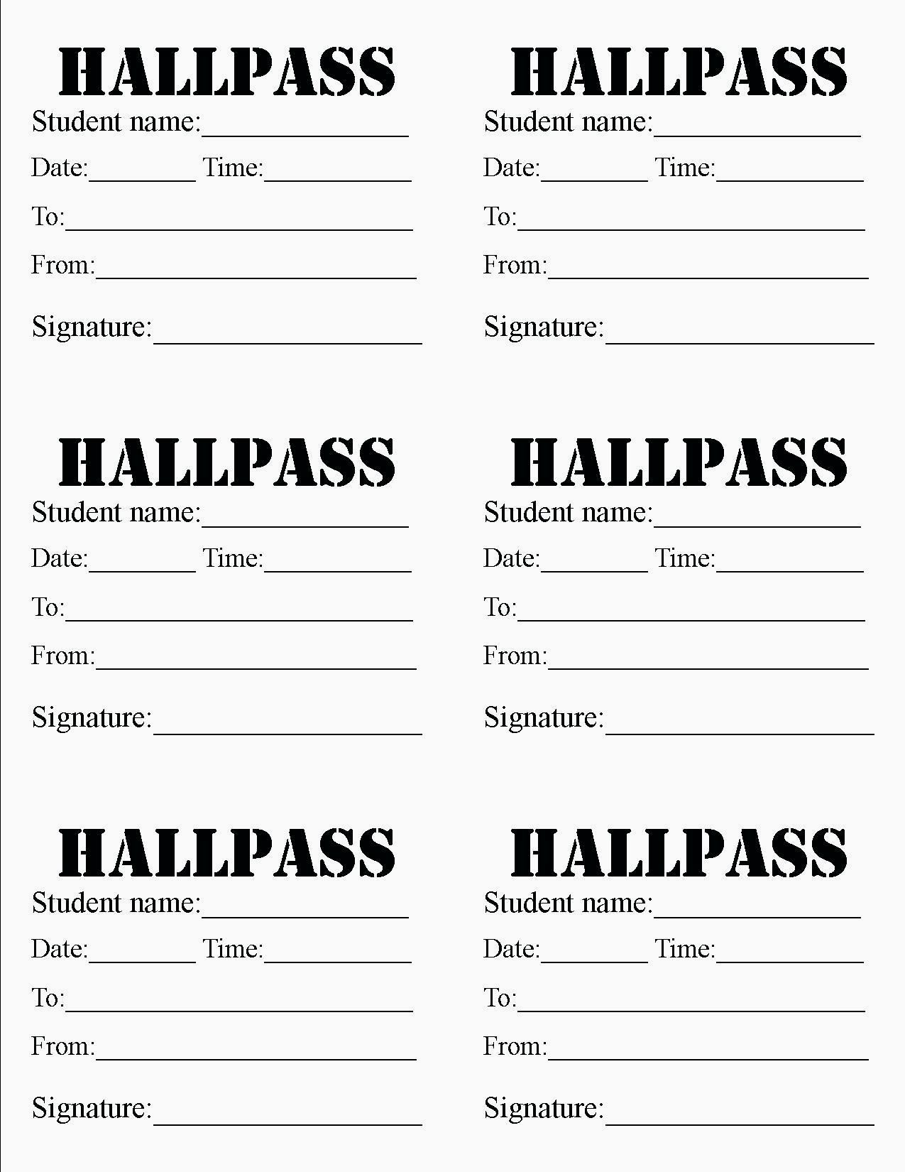 Hall Pass Template 52 Fresh Parking Pass Template – Aspirityholdings - Free Printable Hall Pass Template