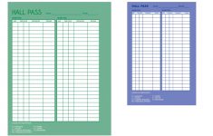 Hall Passes For Student Security Tracking - Free Printable Hall Pass Template