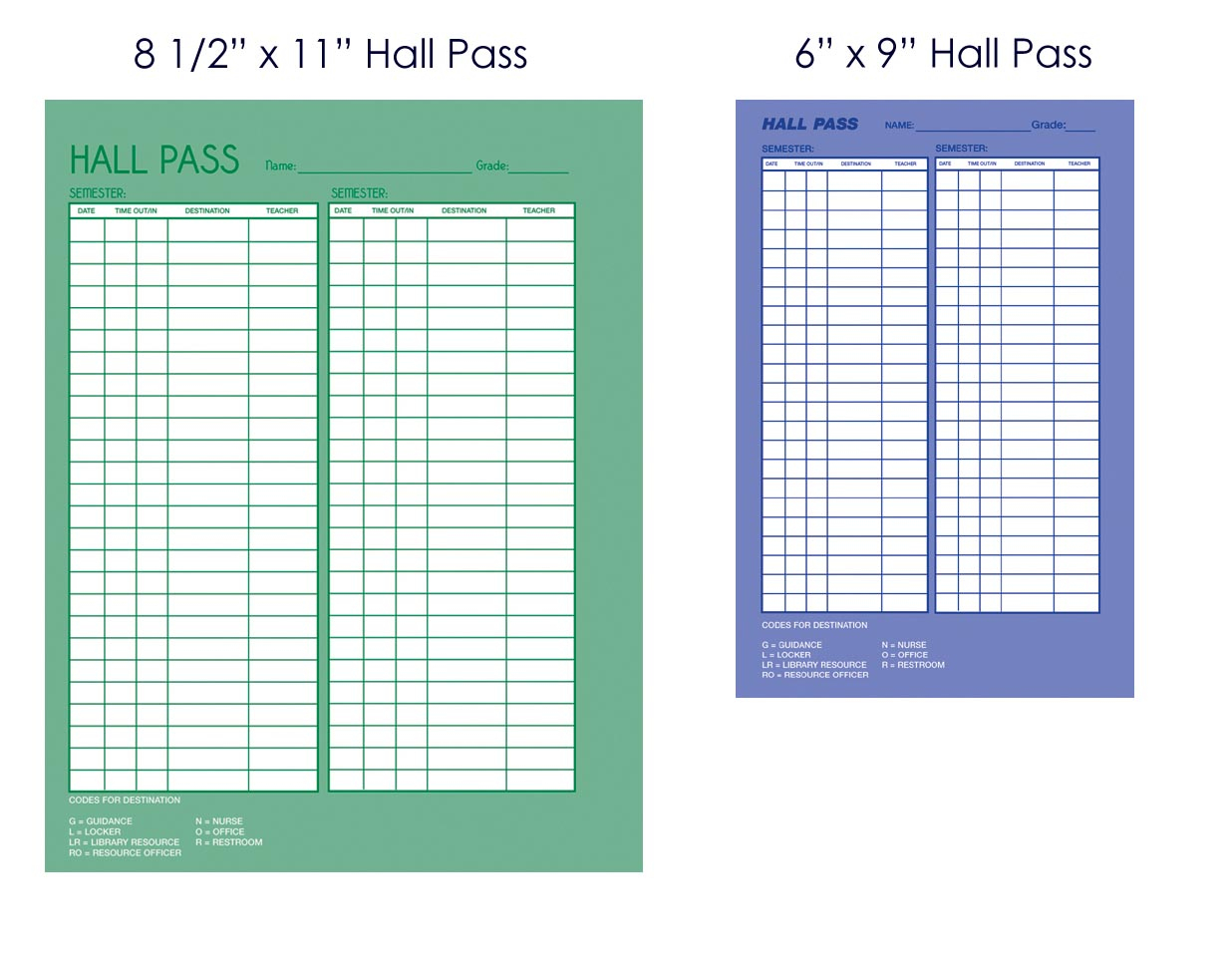 Hall Passes For Student Security Tracking - Free Printable Hall Pass Template