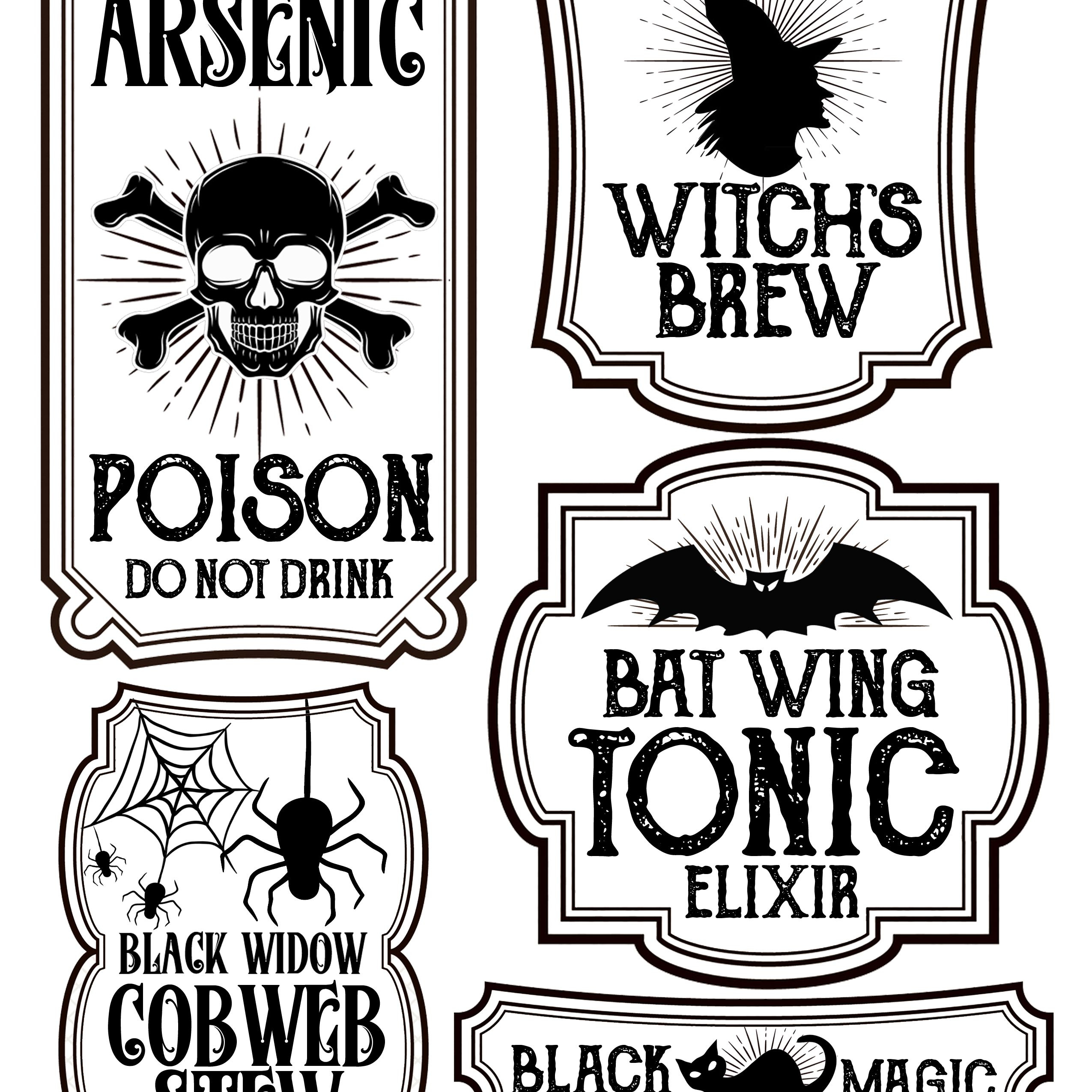 Halloween Bottle Labels - Free Printables - Potions Labels | Art - Free Printable Potion Labels