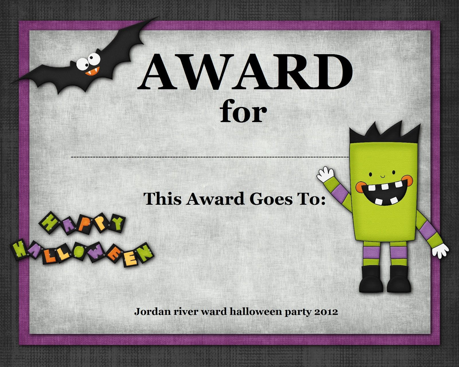 Halloween Costume Award | Halloween | Pinterest | Halloween - Free Printable Halloween Award Certificates