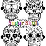Halloween: Printable Sugar Skull Masks | Halloween | Pinterest   Free Printable Sugar Skull Day Of The Dead Mask