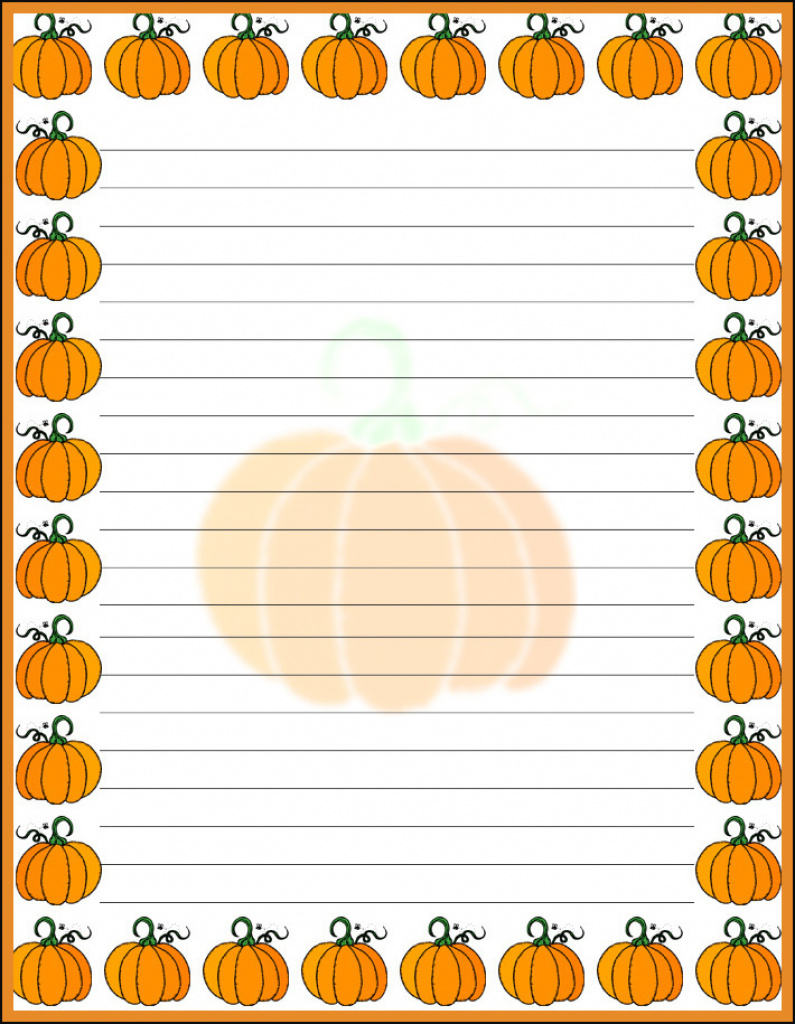 Halloween Pumpkin Border Stationery, Free Printable Halloween With - Free Printable Halloween Stationery Borders