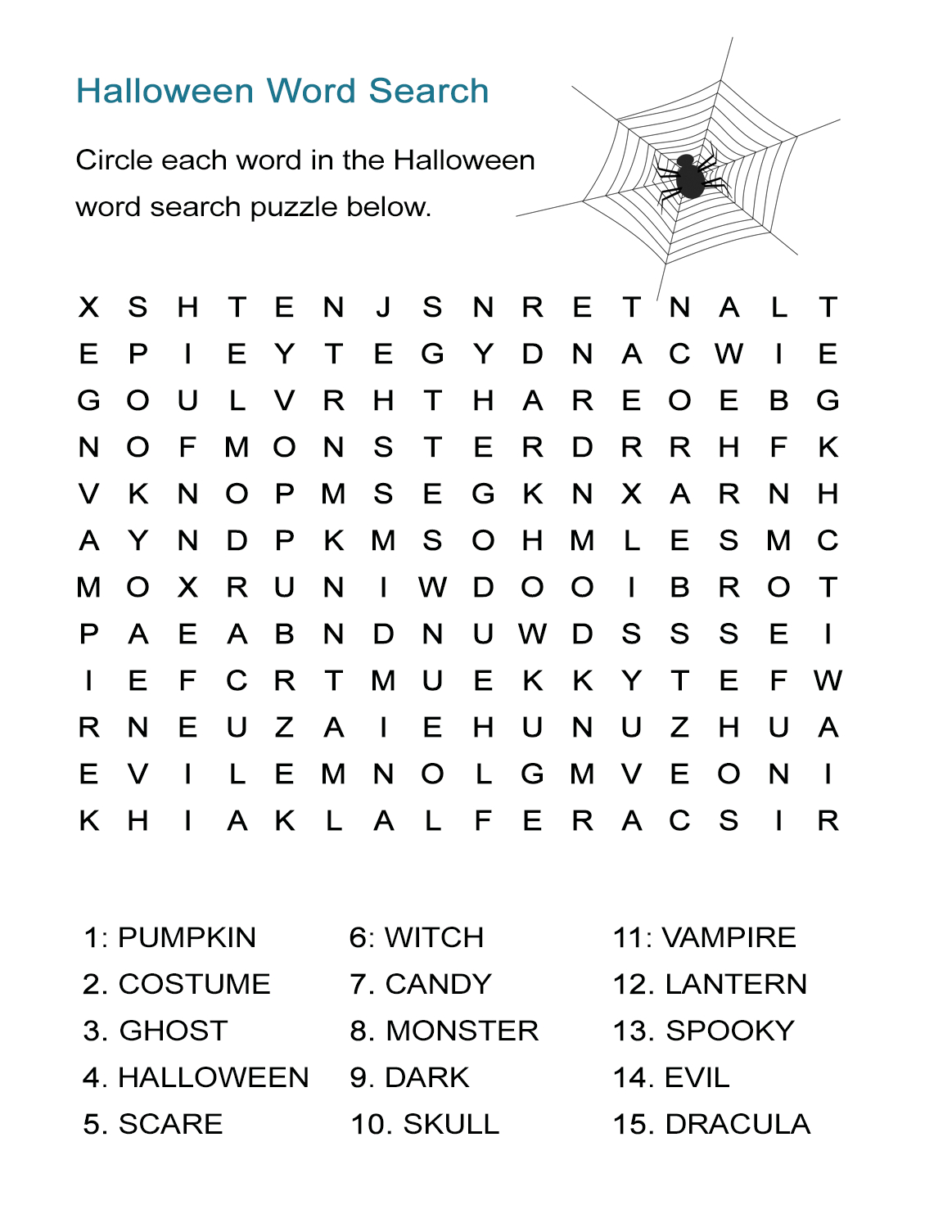 Halloween Word Search Puzzle: Find The Halloween Vocabulary In This - Free Printable Halloween Word Search Puzzles