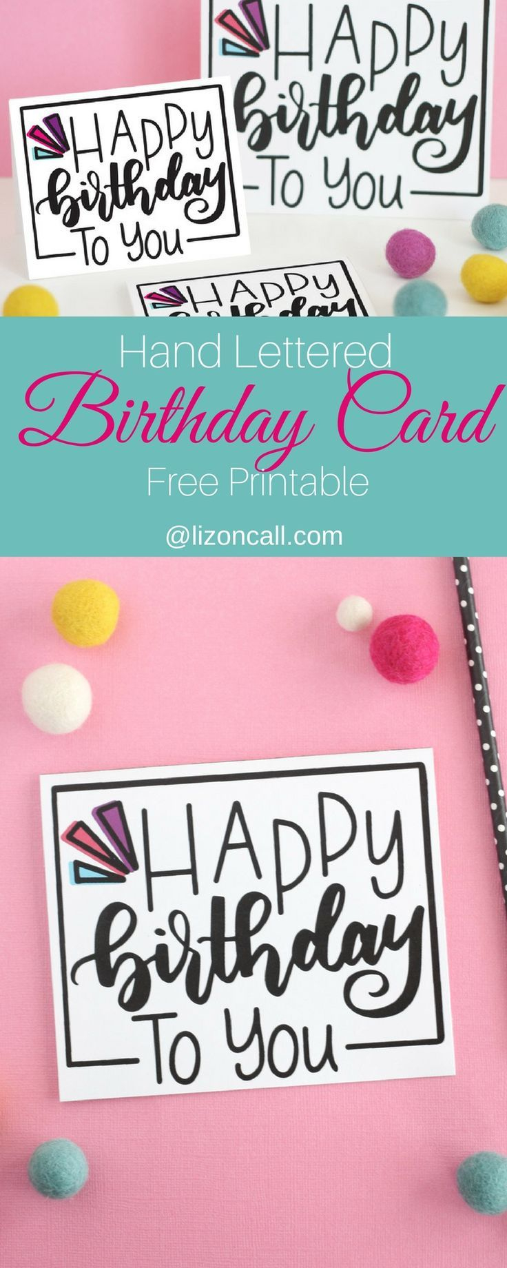 Hand Lettered Free Printable Birthday Card | Celebrating Birthdays - Free Printable Birthday Cards For Your Best Friend