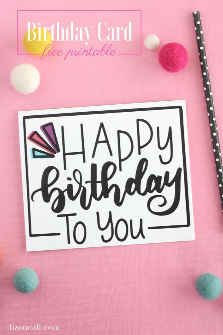 Hand Lettered Free Printable Birthday Card | Diy/crafts | Free - Free Printable Birthday Cards For Mom