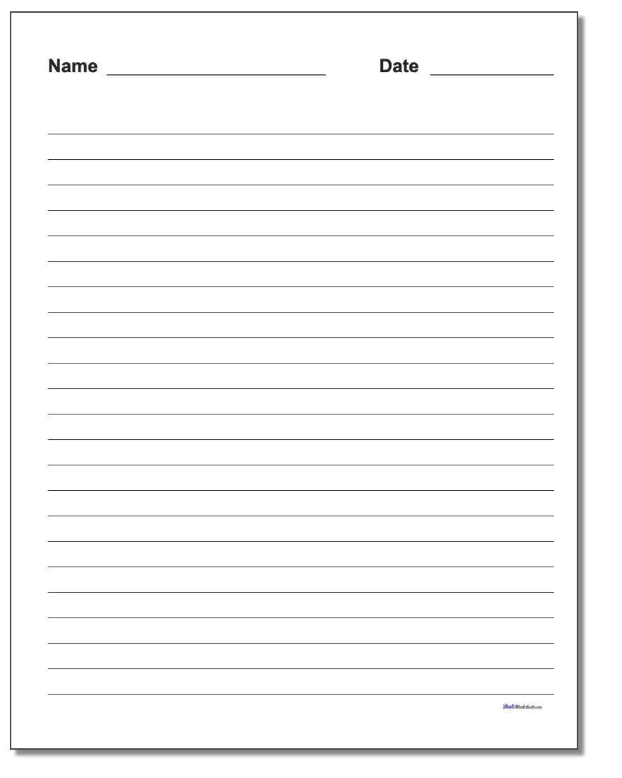 Elementary Lined Paper Printable Free Free Printable