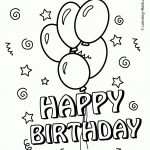 Happy Birthday Coloring Pages With Balloons For Kids | Coloring   Free Printable Happy Birthday Cards In Spanish