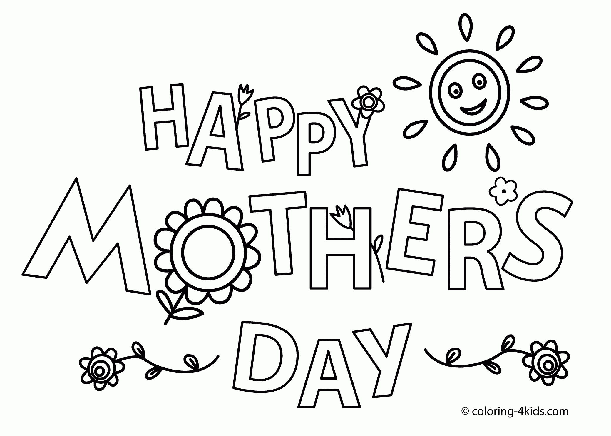 Happy Mothers Day Coloring Page - Best Coloring Pages For Kids - Free Printable Mothers Day Coloring Pages