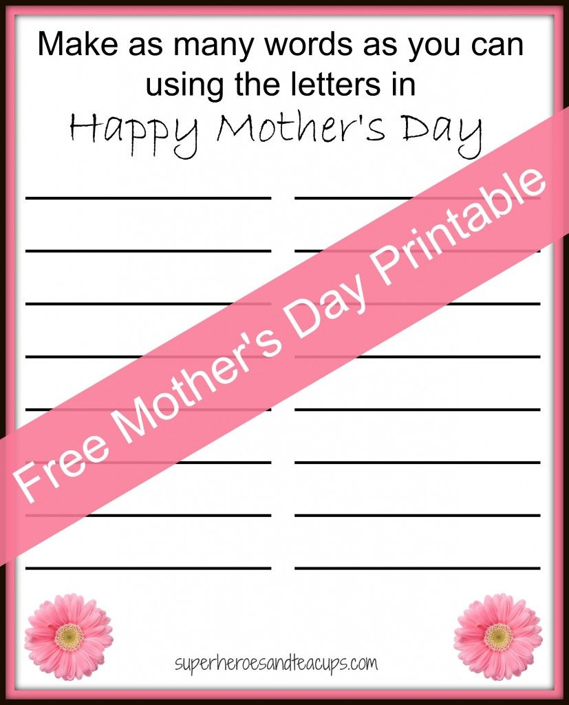 Happy Mother&amp;#039;s Day Free Printable | Mothers Day Ideas | Pinterest - Free Printable Mother&amp;amp;#039;s Day Games