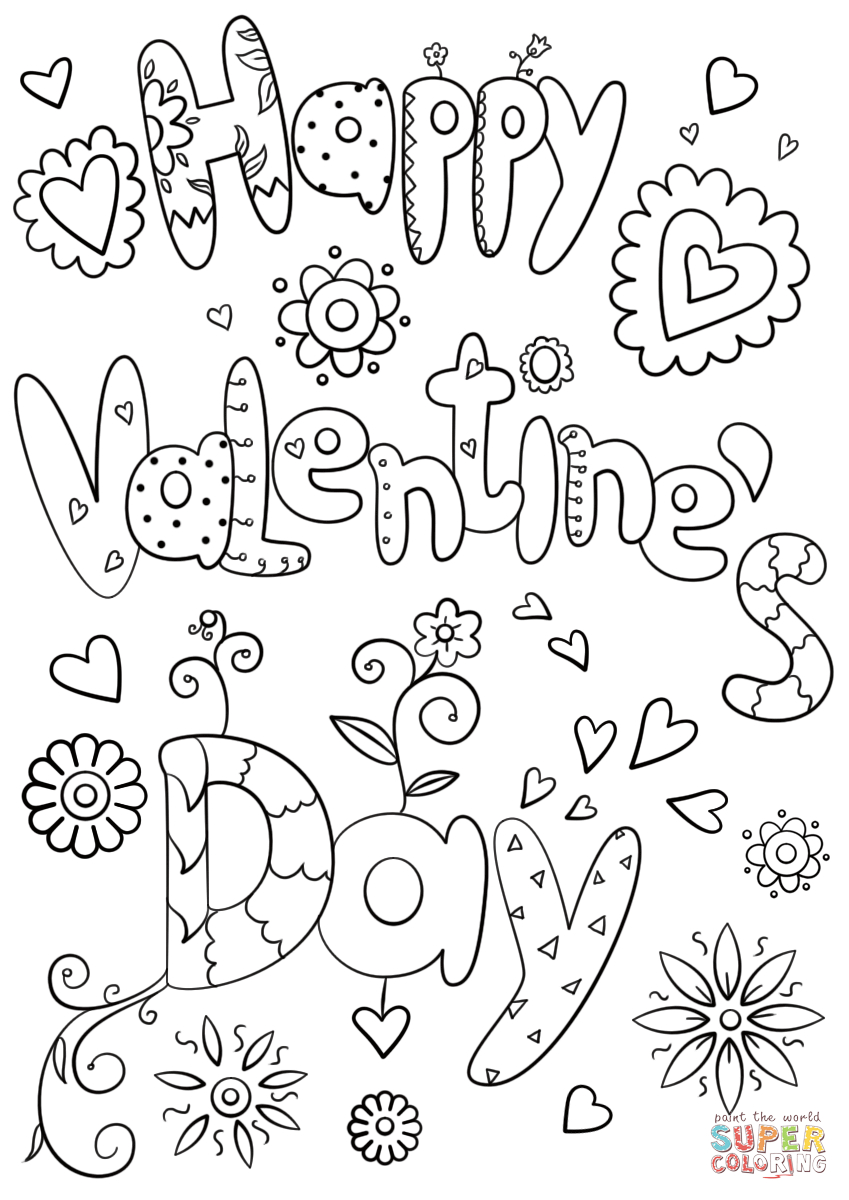 Happy Valentine&amp;#039;s Day Coloring Page | Free Printable Coloring Pages - Free Printable Valentine Coloring Pages