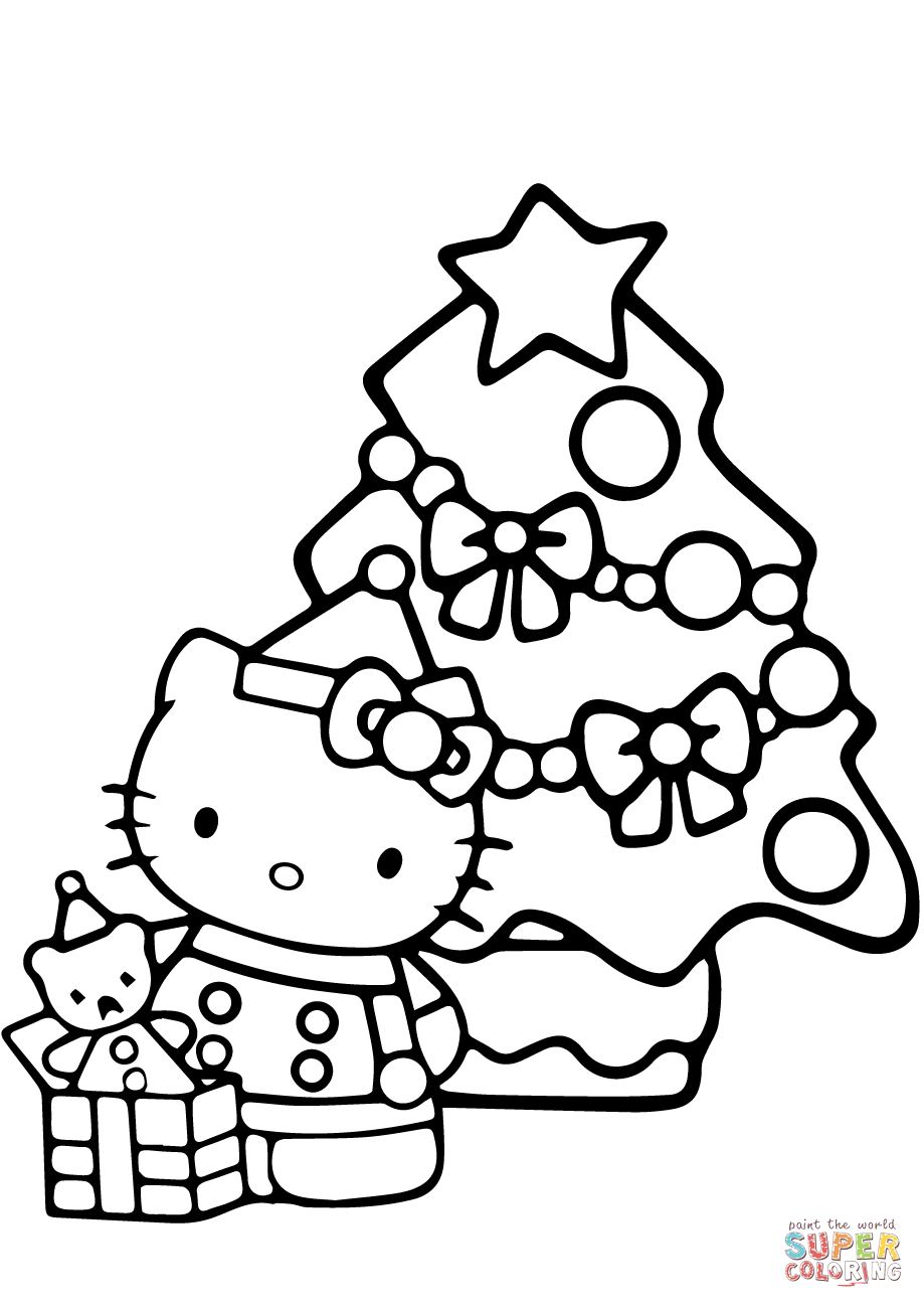 Hello Kitty Christmas Coloring Page | Free Printable Coloring Pages - Xmas Coloring Pages Free Printable