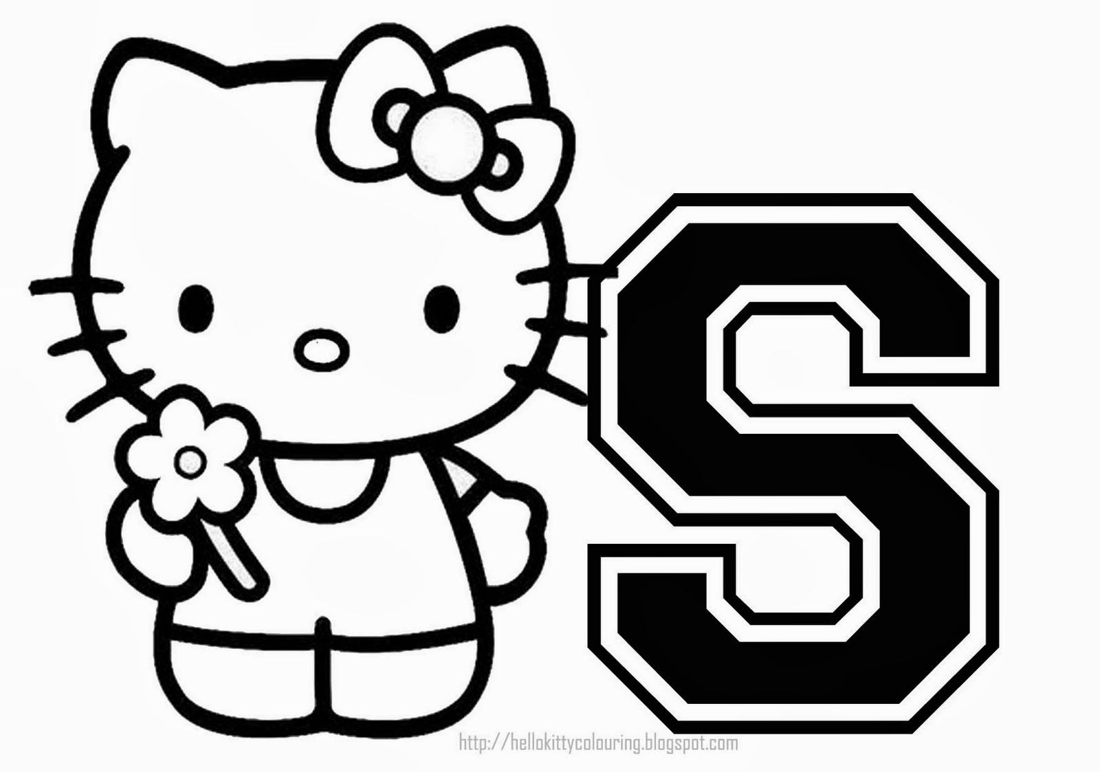 Hello Kitty Coloring Alphabet For. Hello Kitty Alphabet Coloring - Free Printable Hello Kitty Alphabet Letters