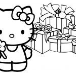Hello Kitty Happy Christmas Coloring Page | Free Printable Coloring   Free Printable Christmas Cartoon Coloring Pages
