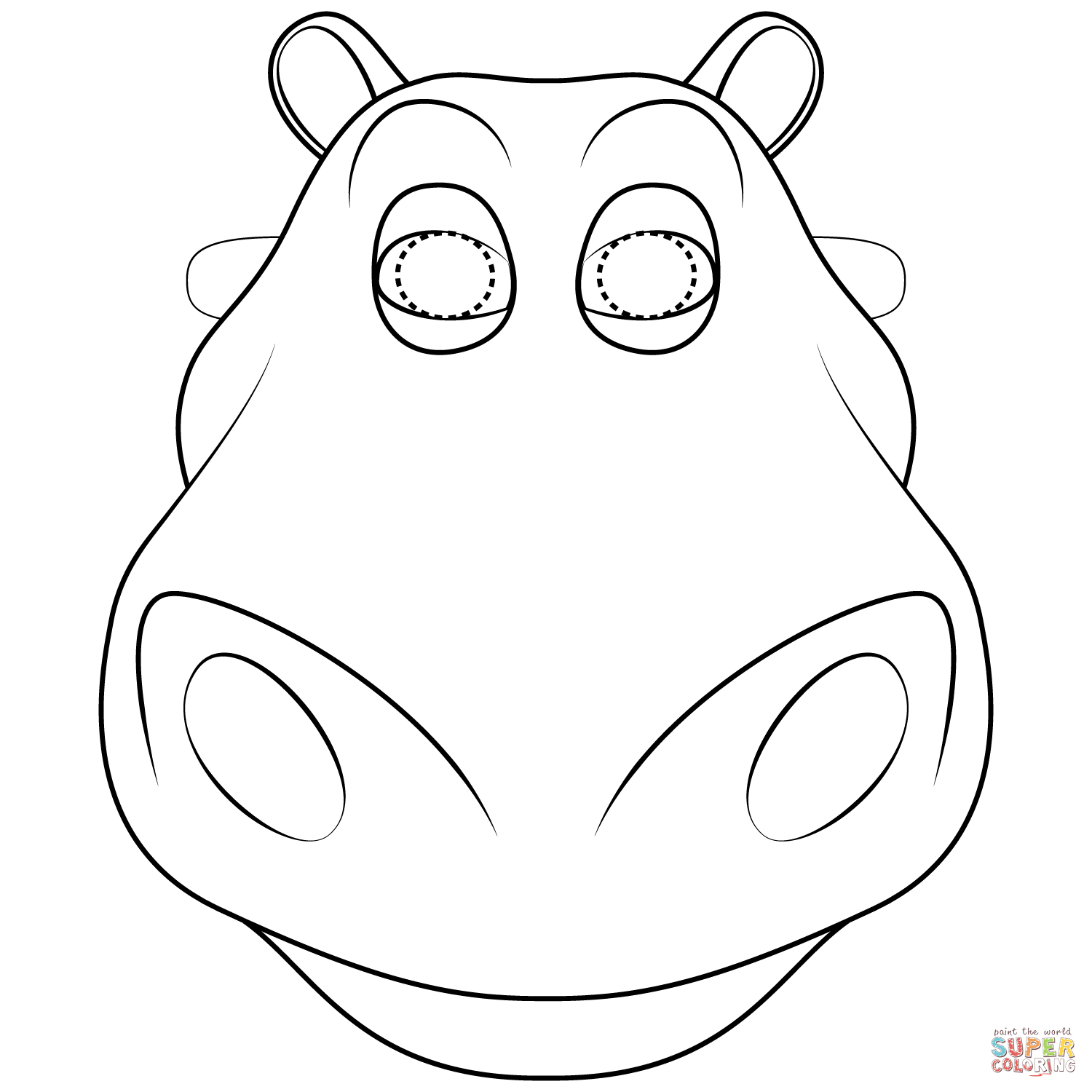Hippo Mask Coloring Page | Free Printable Coloring Pages - Free Printable Hippo Mask