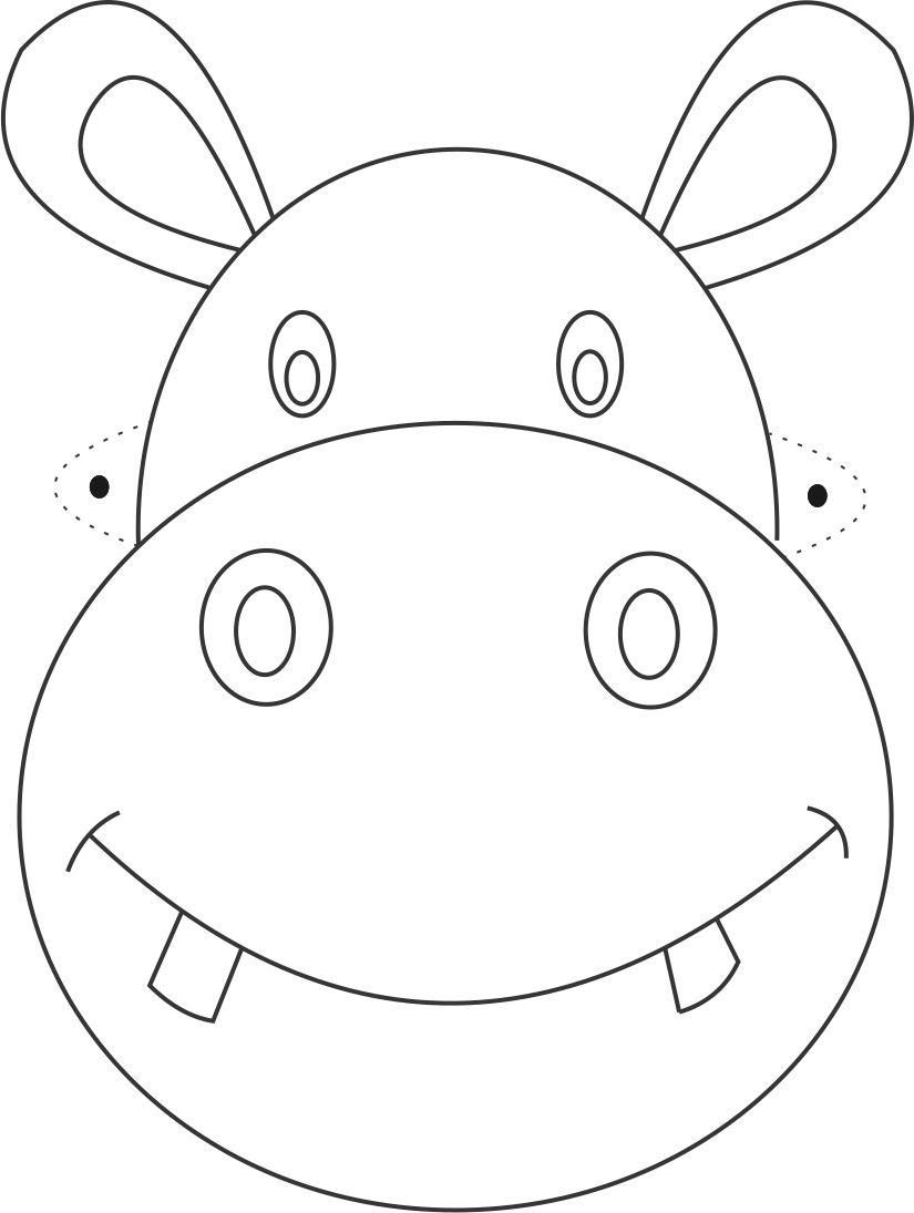 Hippo Mask Printable Coloring Page For Kids | Çizimler | Máscaras De - Free Printable Hippo Mask