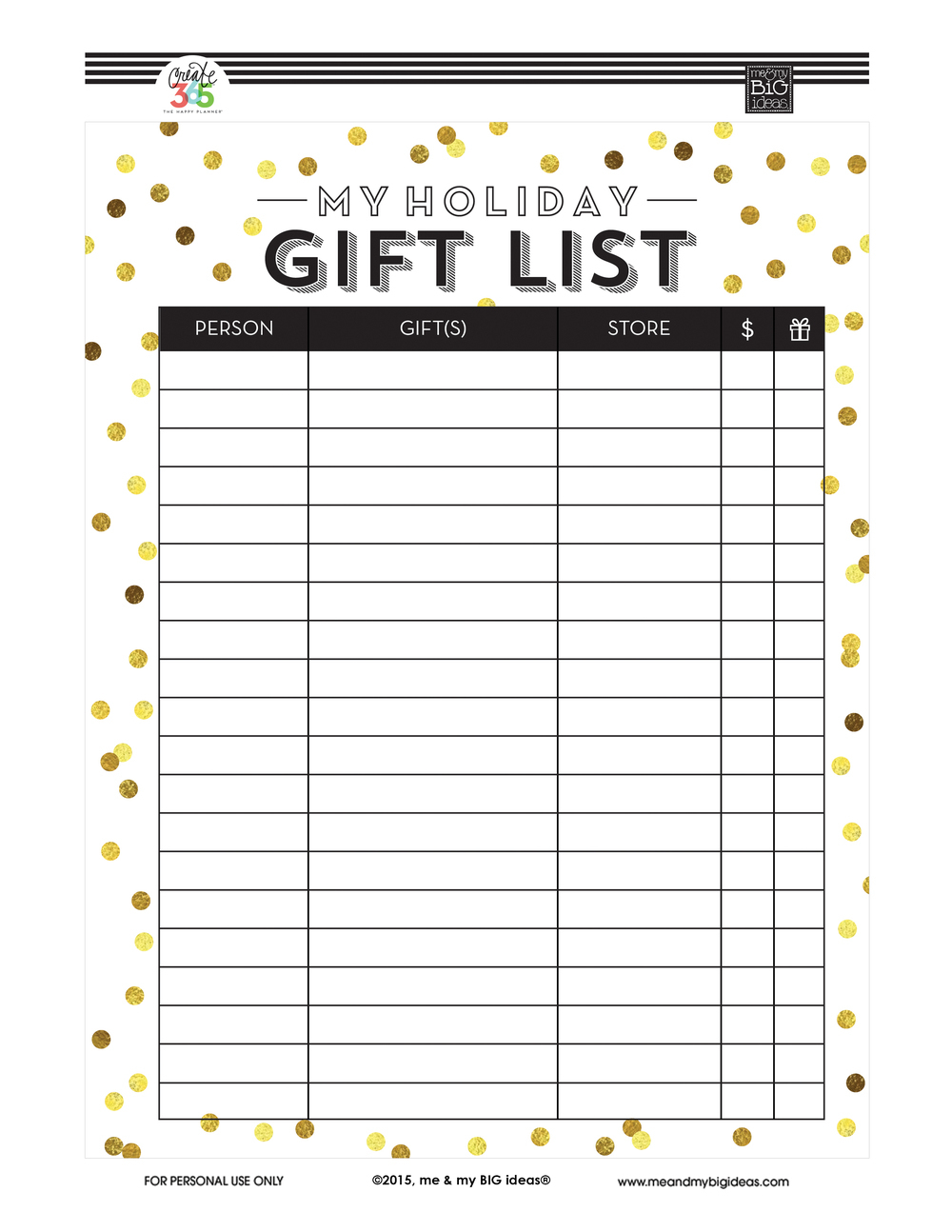 Holiday Gift List&amp;#039; Free Printables — Me &amp;amp; My Big Ideas - Free Printable Christmas List